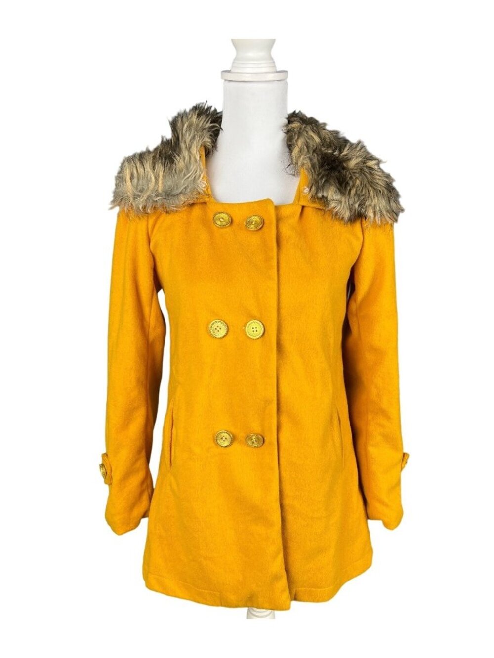 Joseph Abboud Women's Faux Fur Collared Coat size L